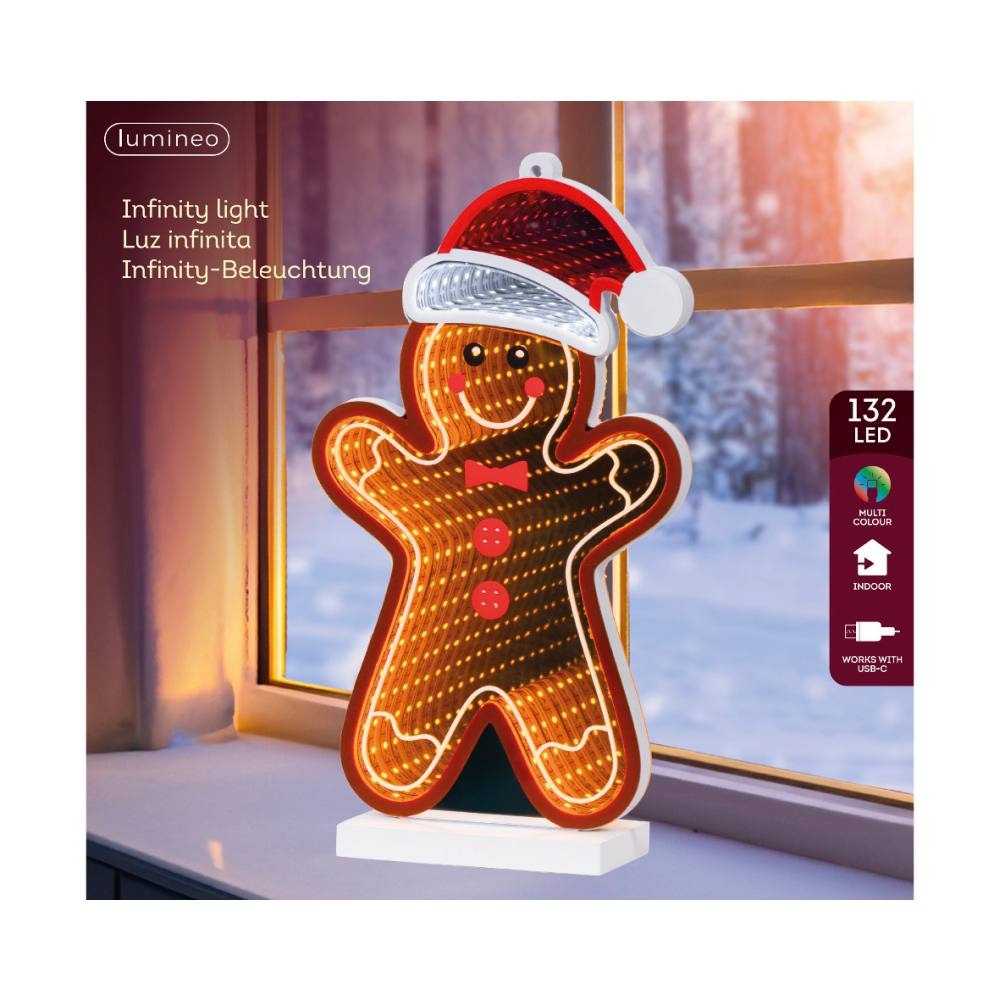 Peperkoek infinity lamp | kunststof | bruin | 26,9cm