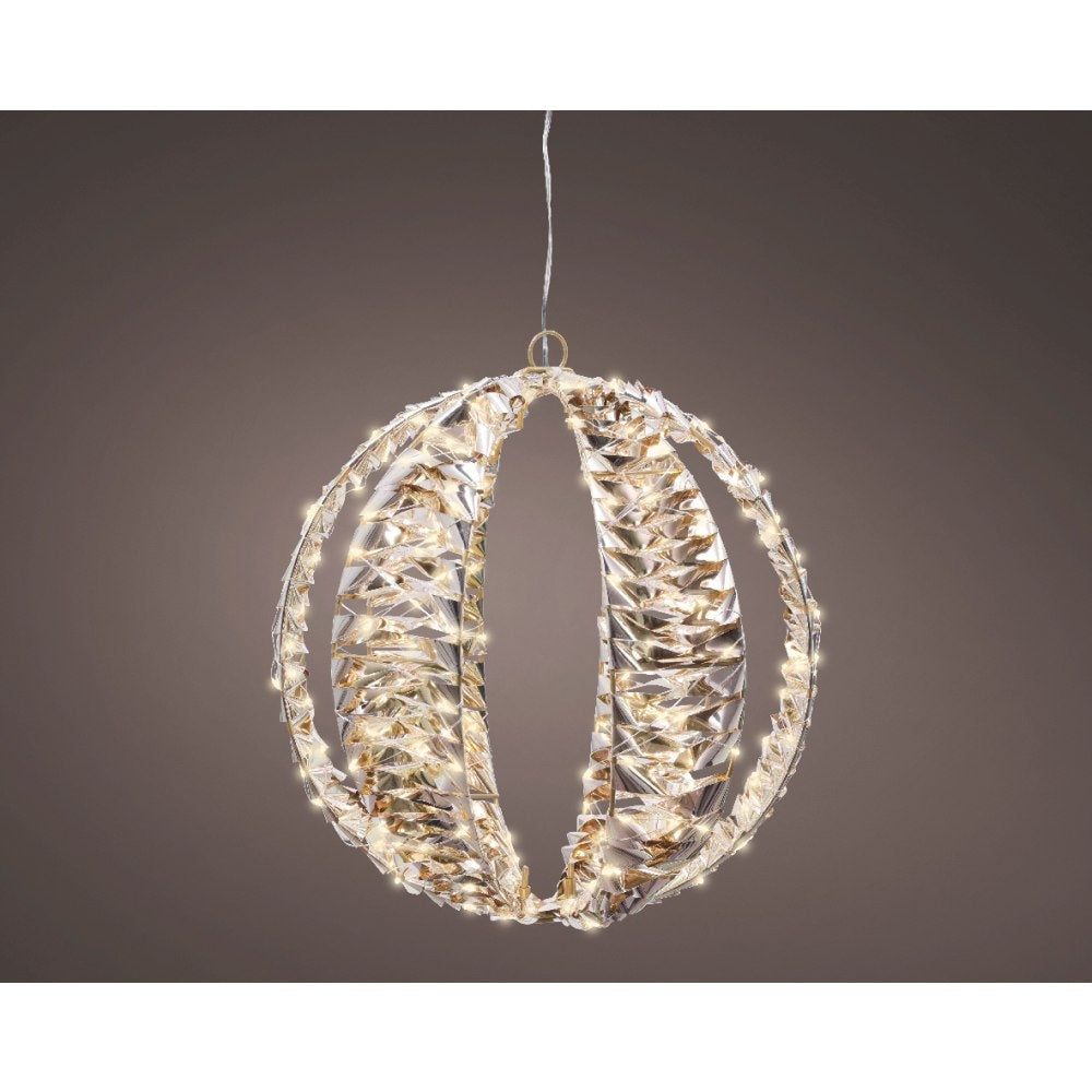 Bal met verlichting | kunststof | goud/warm wit | 30cm