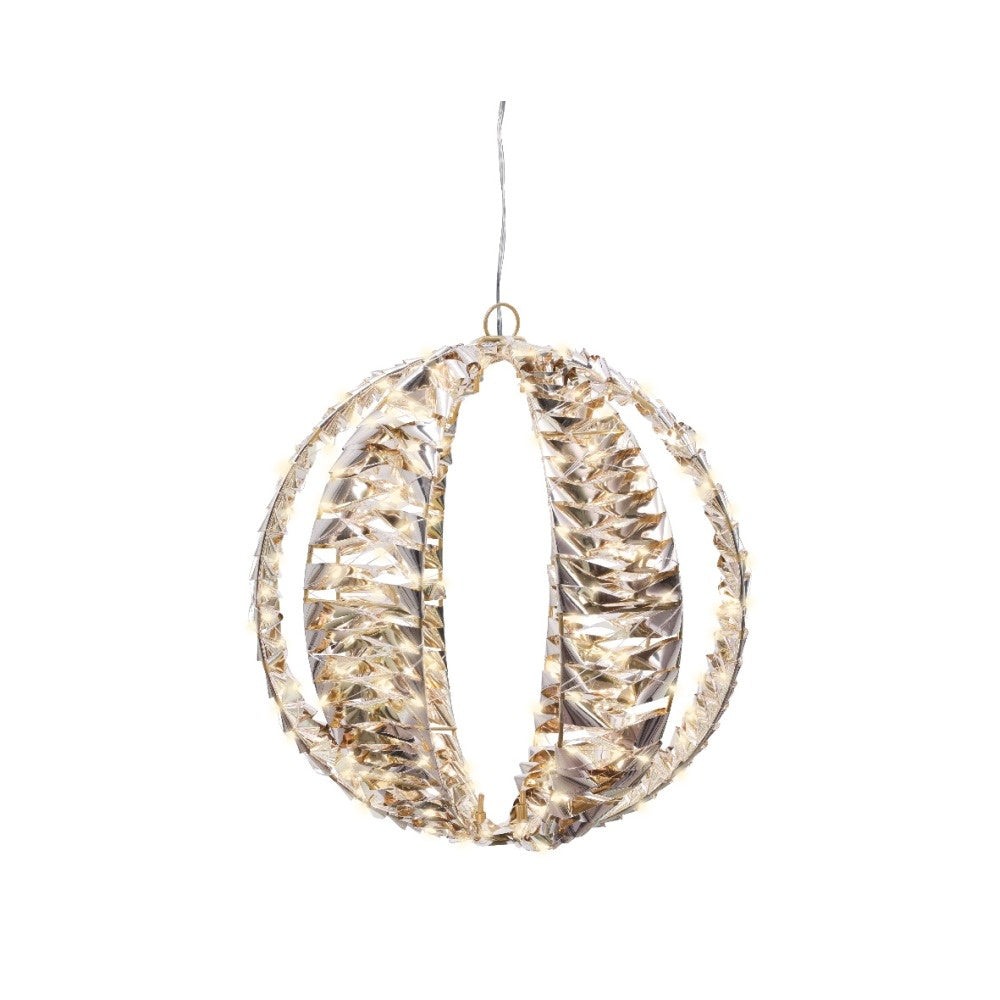 Bal met verlichting | kunststof | goud/warm wit | 30cm
