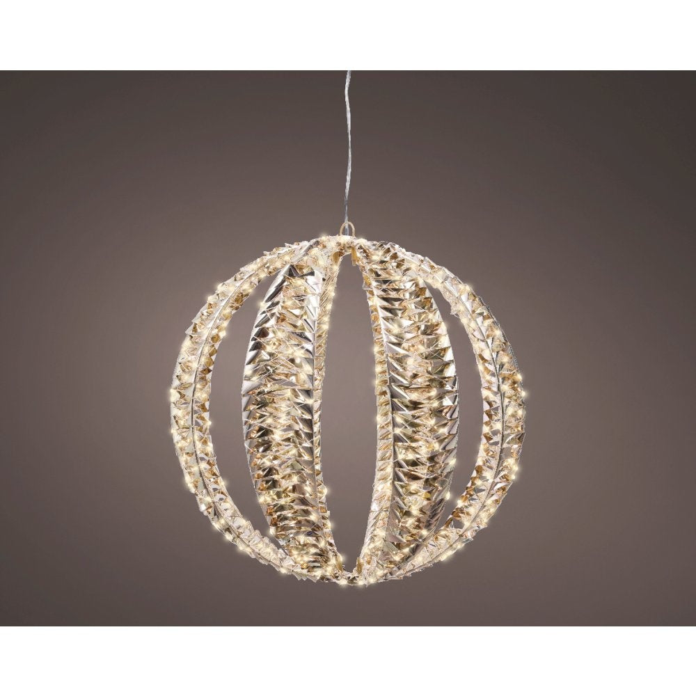 Bal met verlichting | kunststof | goud/warm wit | 40cm