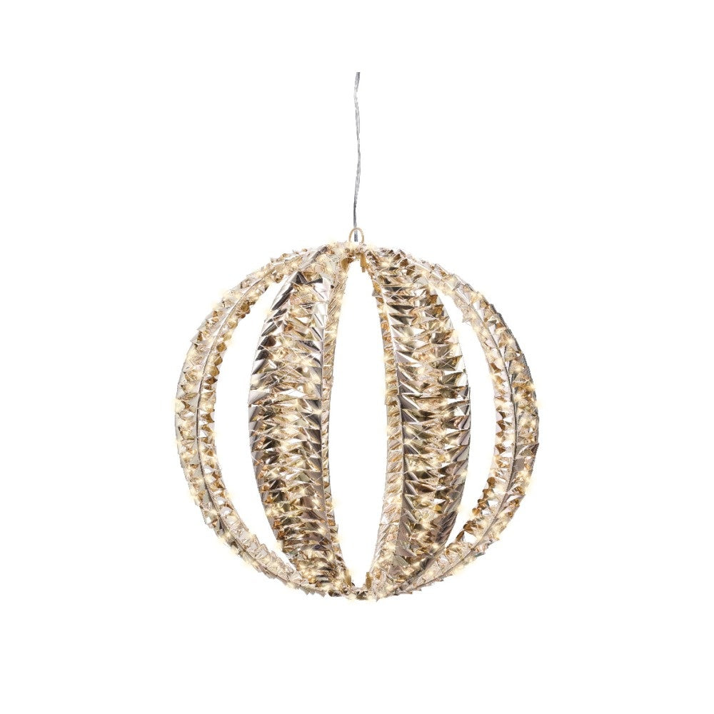 Bal met verlichting | kunststof | goud/warm wit | 40cm
