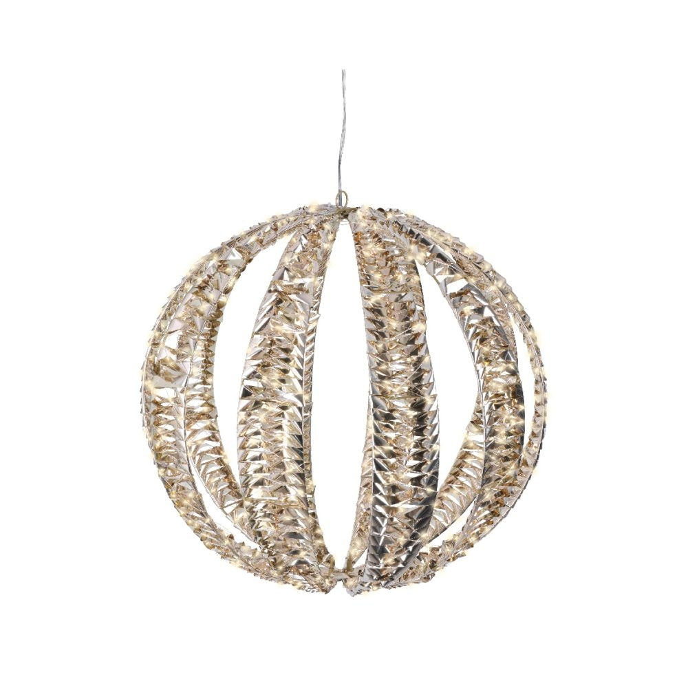 Bal met verlichting | kunststof | goud/warm wit | 50cm
