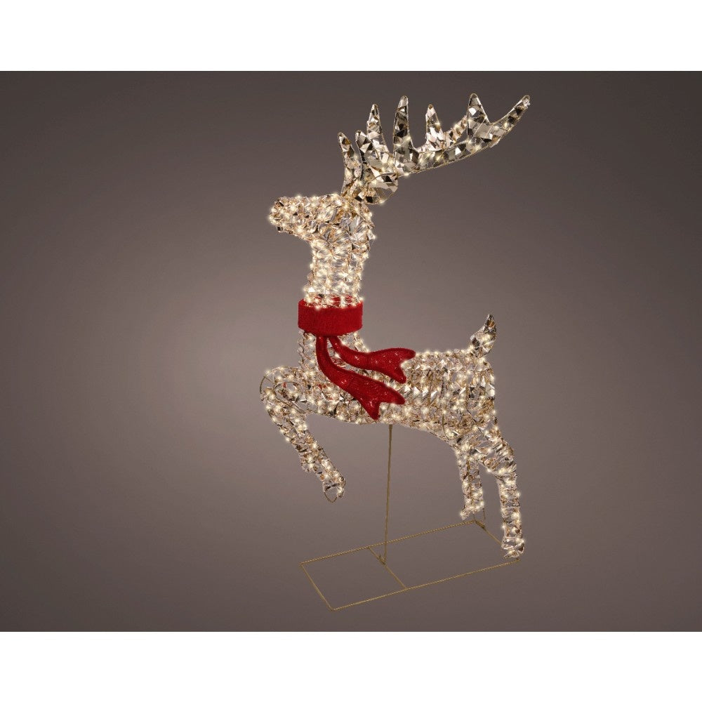 Rendier met verlichting | kunststof | goud/warm wit | 100cm