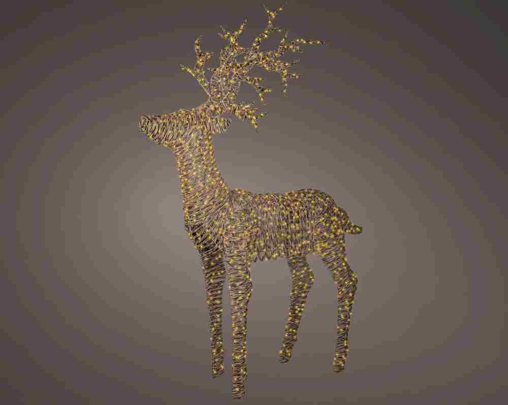 Rendier voor buiten | 1320 LED lampjes | bruin/klassiek warm wit | 180cm