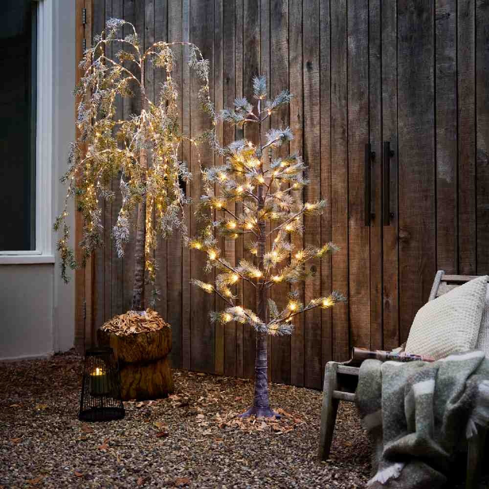 Boom voor buiten met verlichting | kunststof | groen/warm wit | 150cm