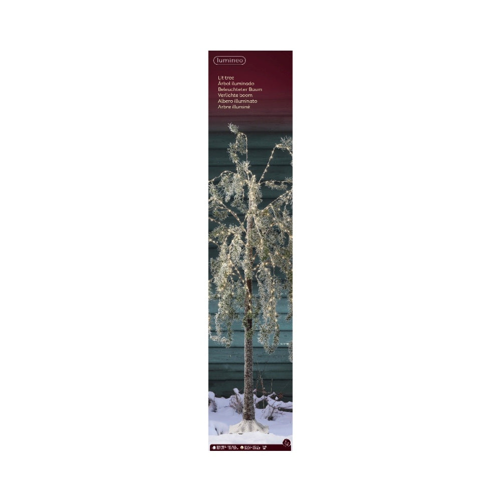 Boom voor buiten met verlichting | kunststof | groen/warm wit | 150cm