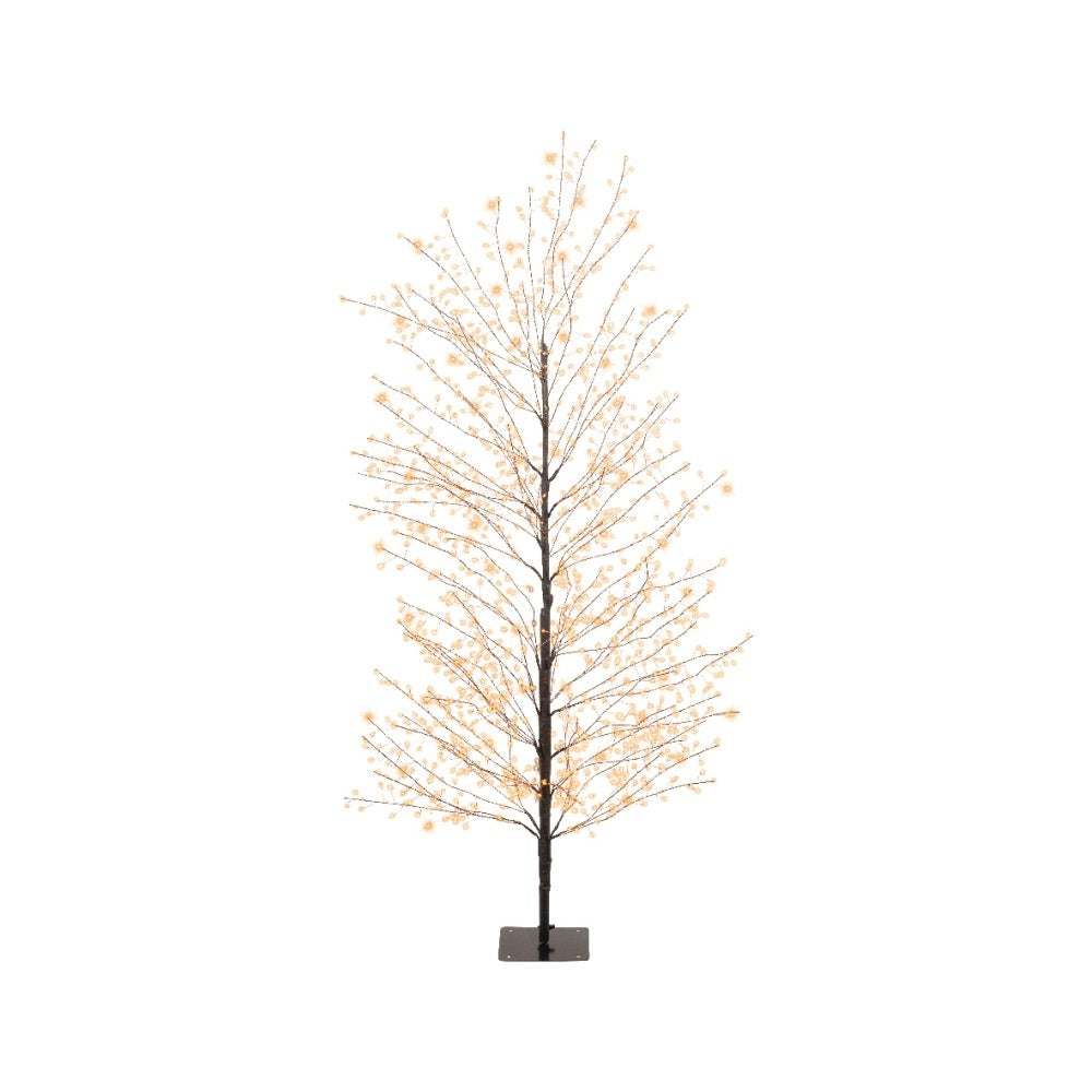 Boom voor buiten met verlichting | kunststof | zwart/warm wit | 150cm