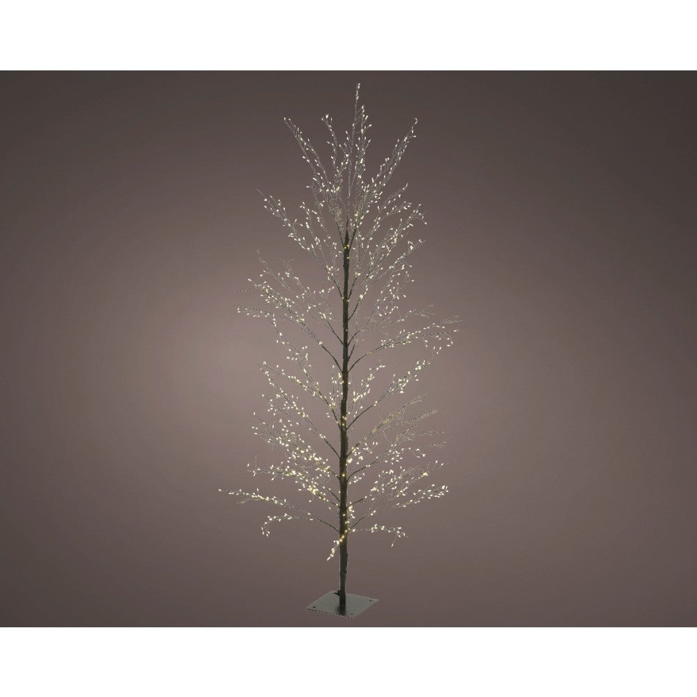 Boom voor buiten met verlichting | kunststof | zwart/warm wit | 180cm