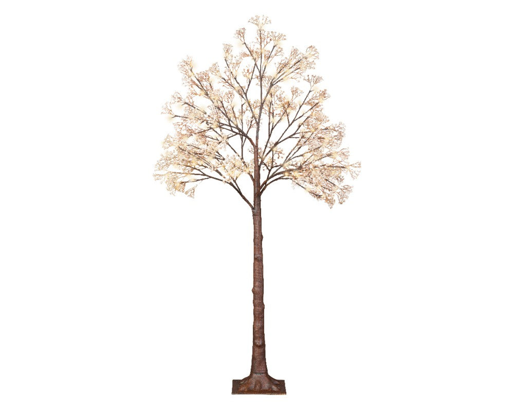 Boom voor buiten met verlichting | 144 LED lampjes | bruin/warm wit | 150cm