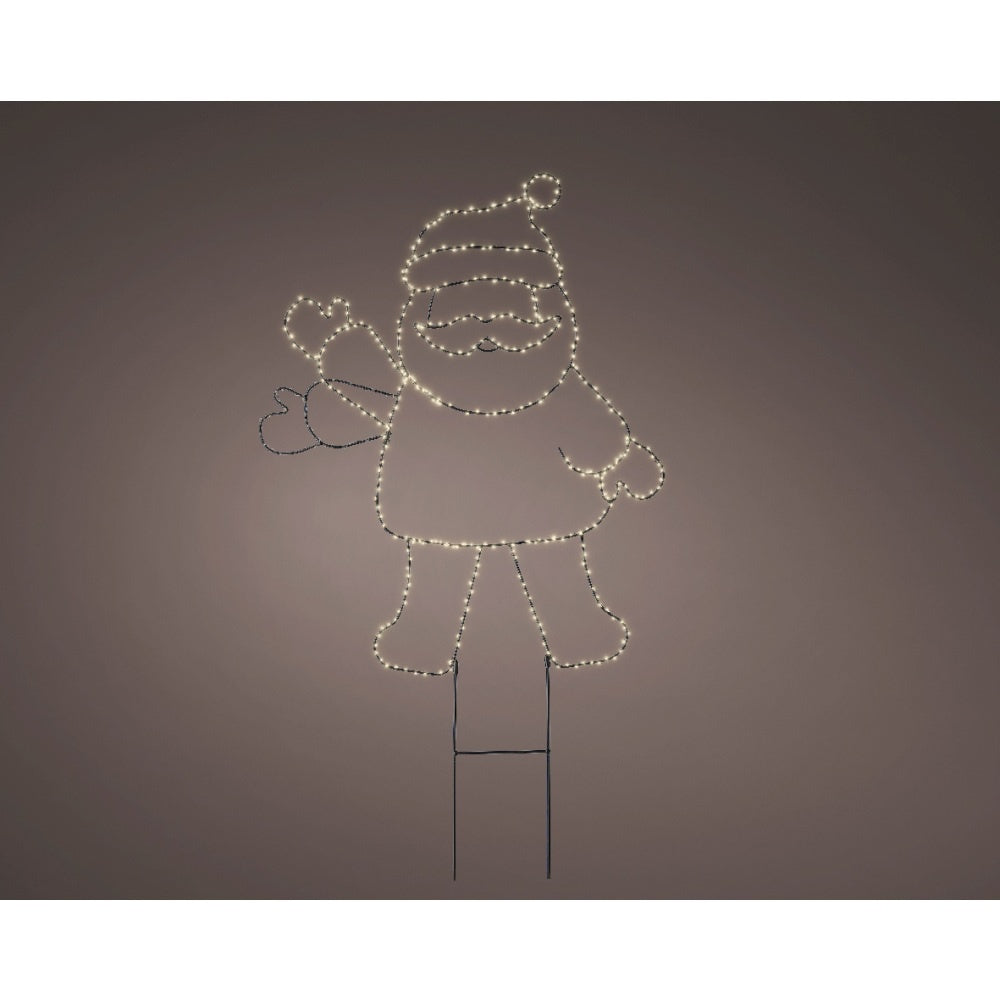 LED tuinsteker kerstfiguur | metaal | zwart/warm wit | 77cm