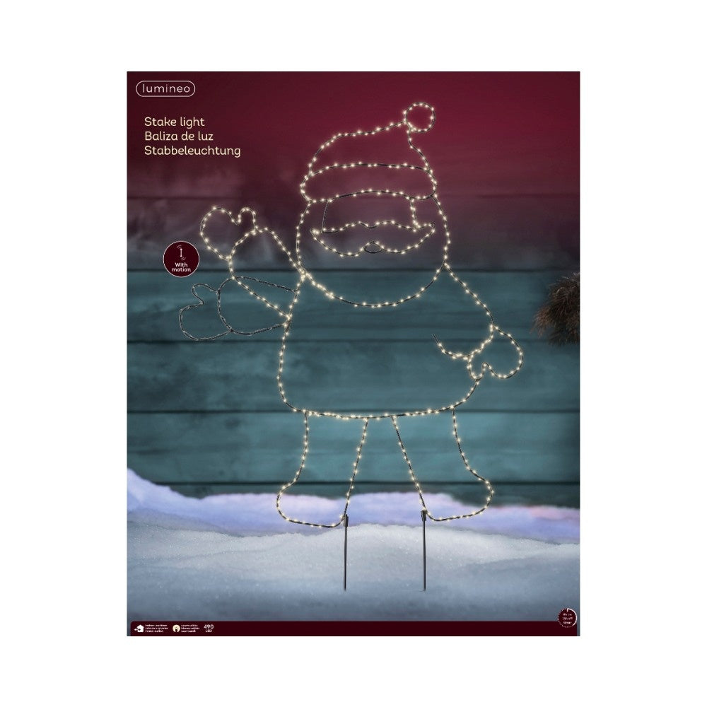 LED tuinsteker kerstfiguur | metaal | zwart/warm wit | 77cm