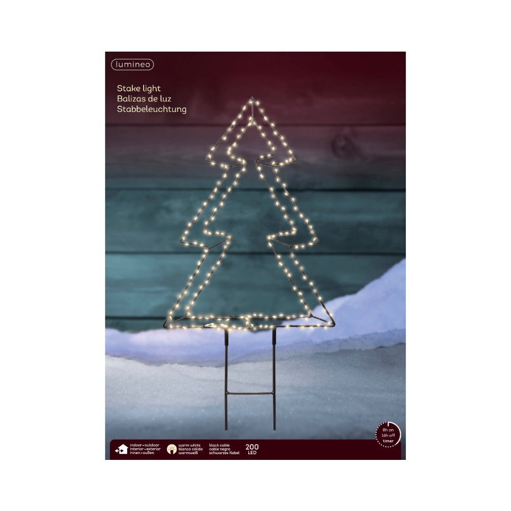 Boom voor buiten met verlichting | metaal | zwart/warm wit | 40cm