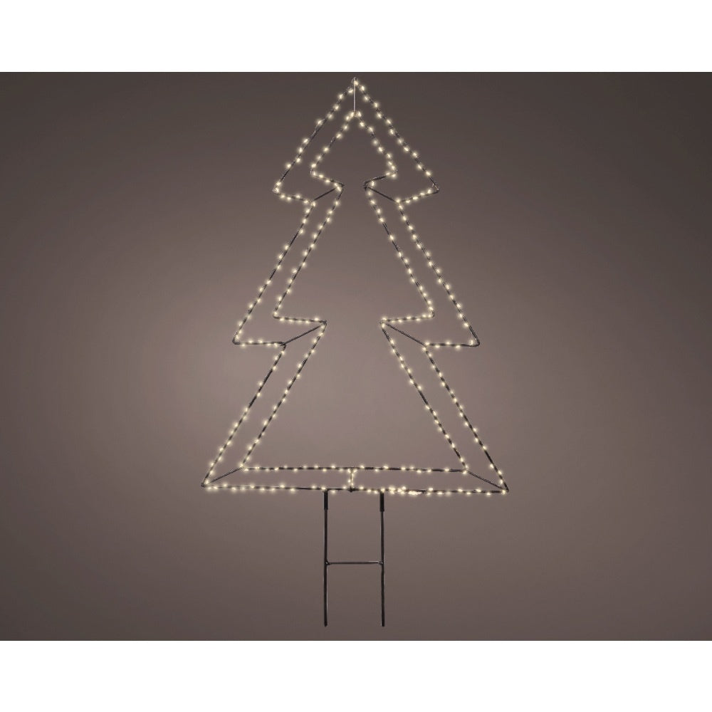Boom voor buiten met verlichting | metaal | zwart/warm wit | 60cm