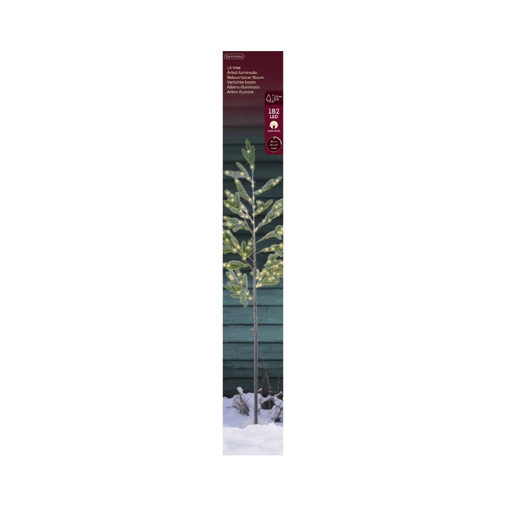 Boom voor buiten met verlichting | kunststof | groen/warm wit | 150cm