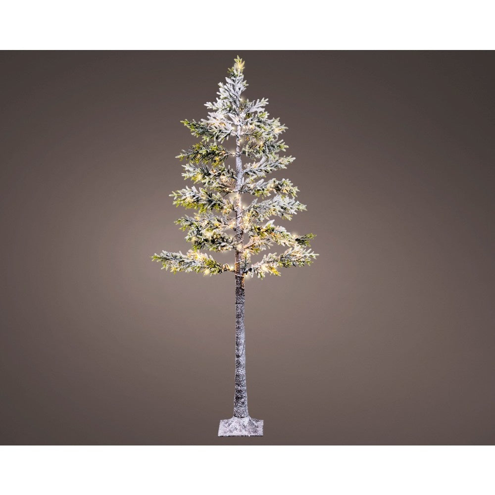 Boom voor buiten met verlichting | kunststof | groen/warm wit met bevroren details | 180cm
