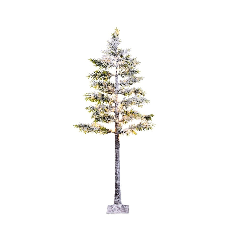 Boom voor buiten met verlichting | kunststof | groen/warm wit met bevroren details | 180cm