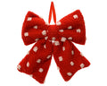 Kerststrik | polyester | rood/wit | 13cm