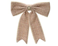 Kerststrik met hanger | polyester | roze met strass | 40cm