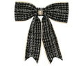 Kerststrik met hanger | polyester | zwart met strass | 40cm