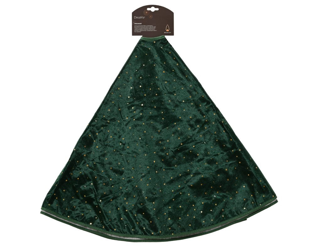 Kerstboomrok groen | polyester/fluweel | 120cm