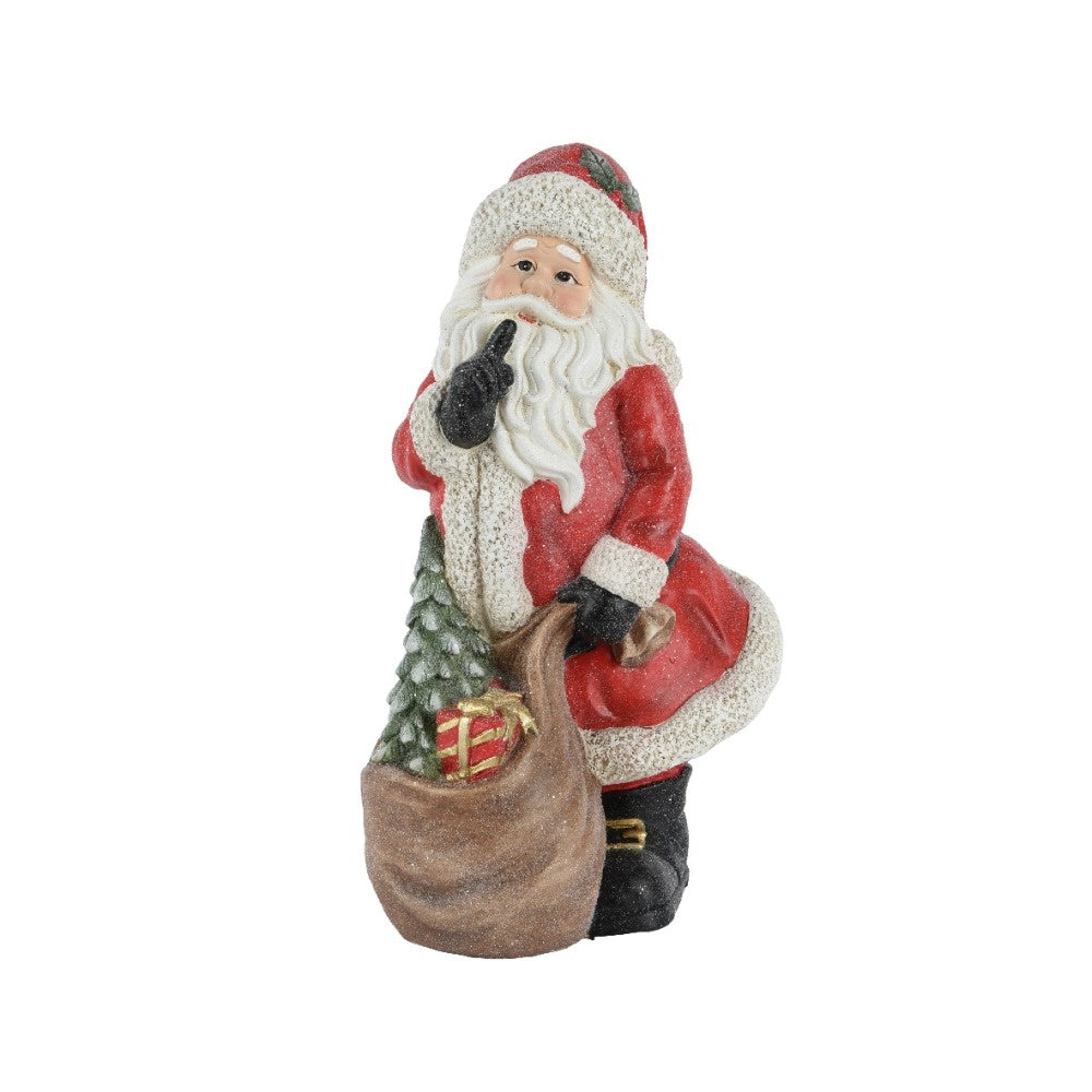 Kerstman met pakjes | magnesium | rood | 60cm
