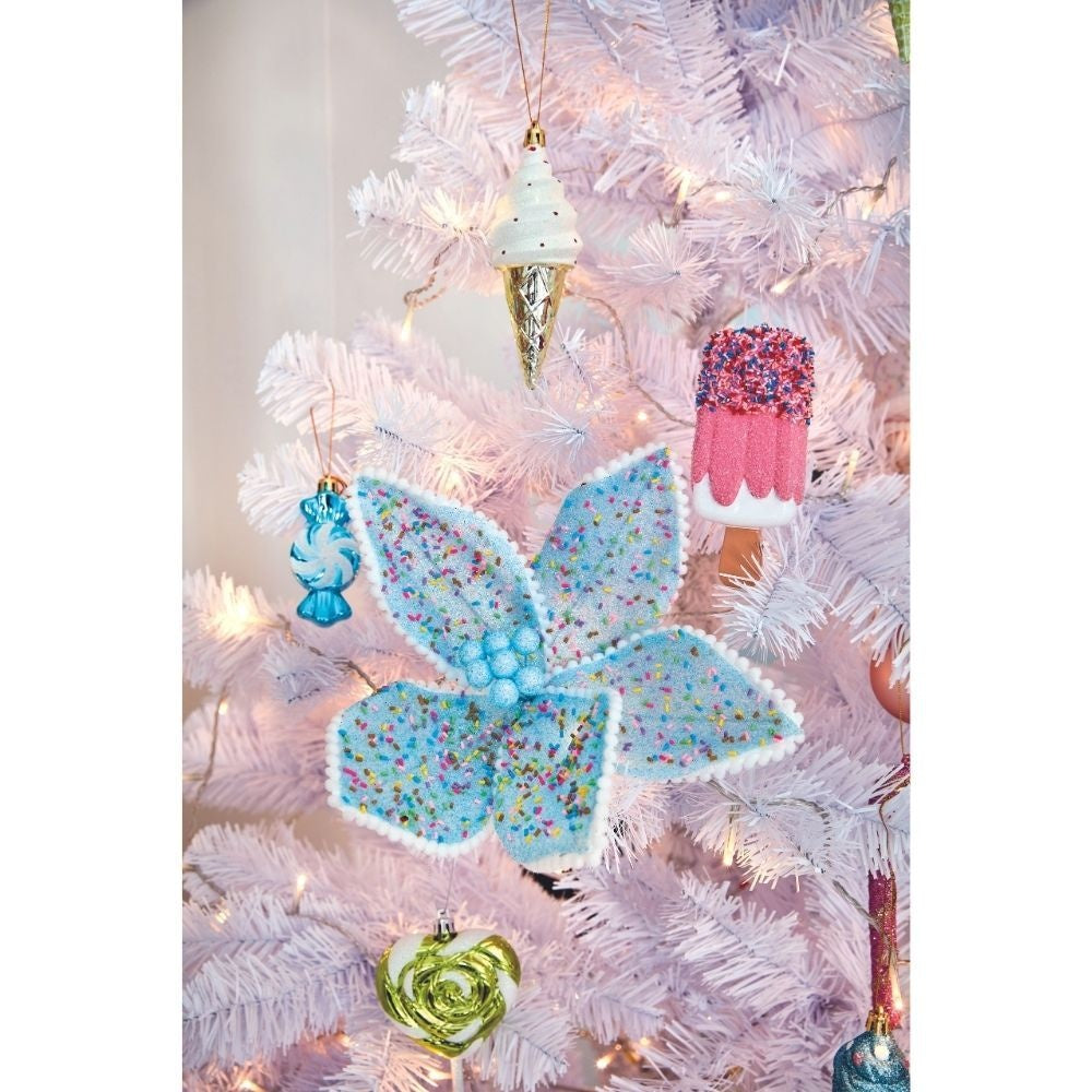 Kersthanger ijsje roze met spikkels | onbreekbaar | 12,3cm
