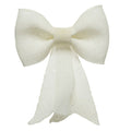 Kerststrik | polyester | wit/glitters | 40cm