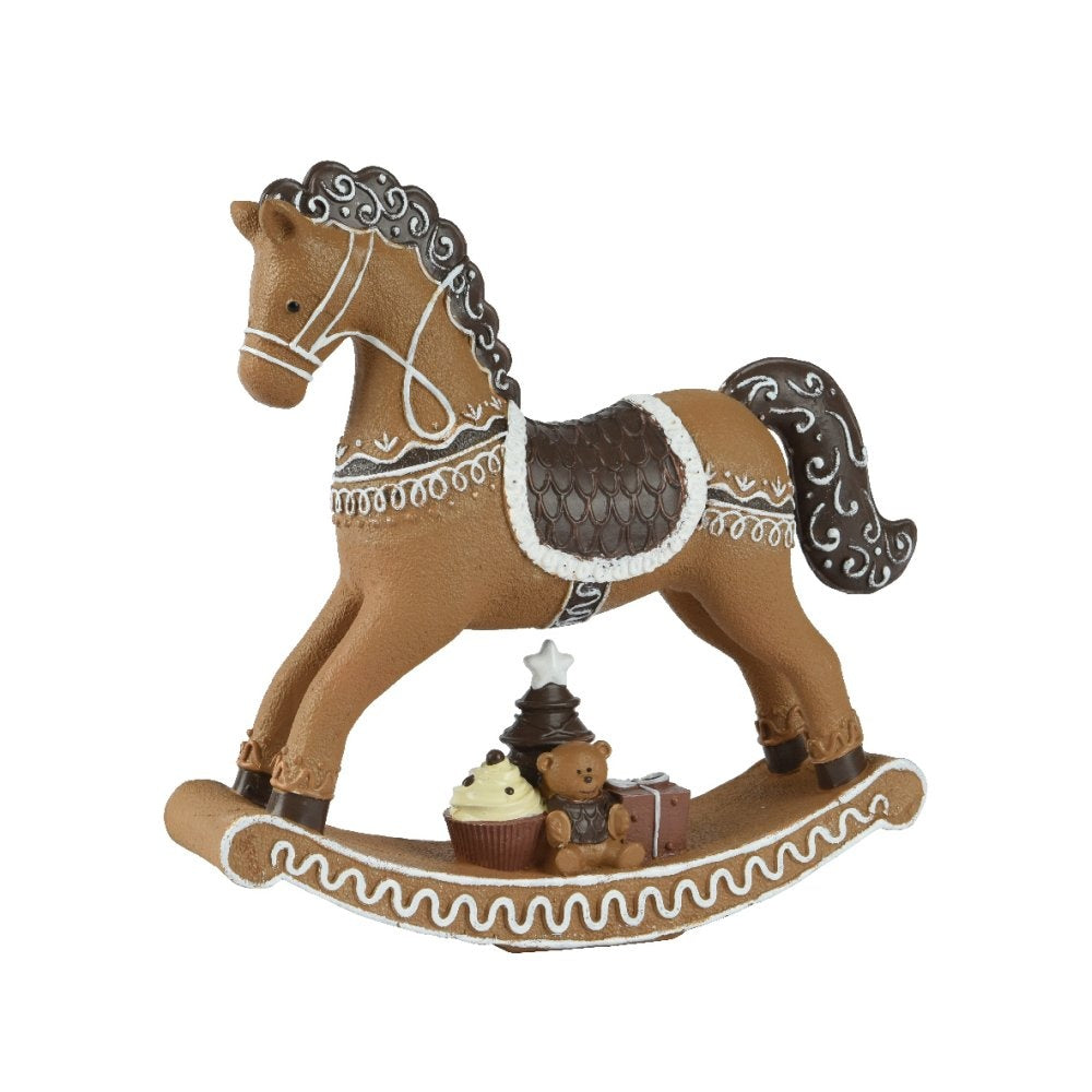 Hobbelpaard | polyresin | bruin | 20cm