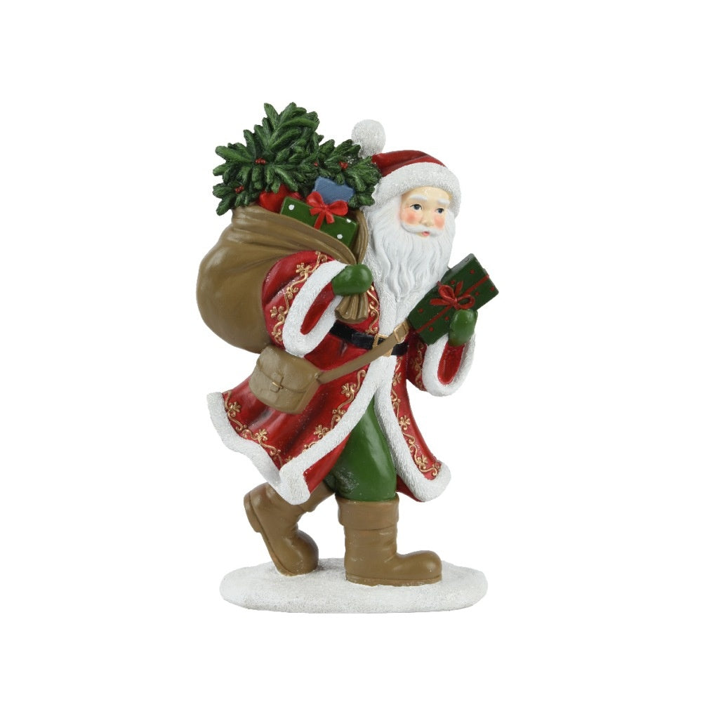 Kerstman met pakjes | polyresin | 34cm
