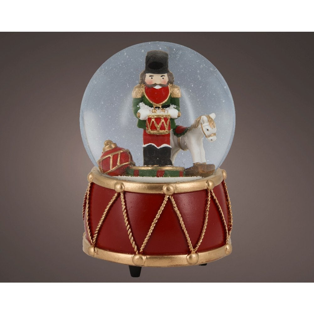 Muziekdoos drums | polyresin | rood/goud | 14,5cm