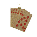 Kersthanger kaarten | plastic | rood/goud | 11cm