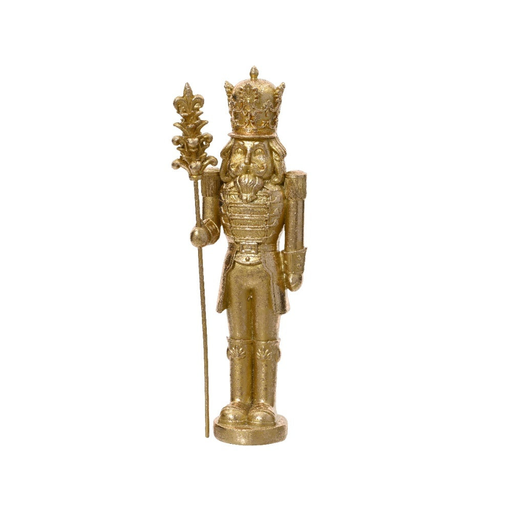 Notenkraker met staf | polyresin | goud | 40cm