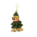 Kersthond | polyresin | groen | 9cm