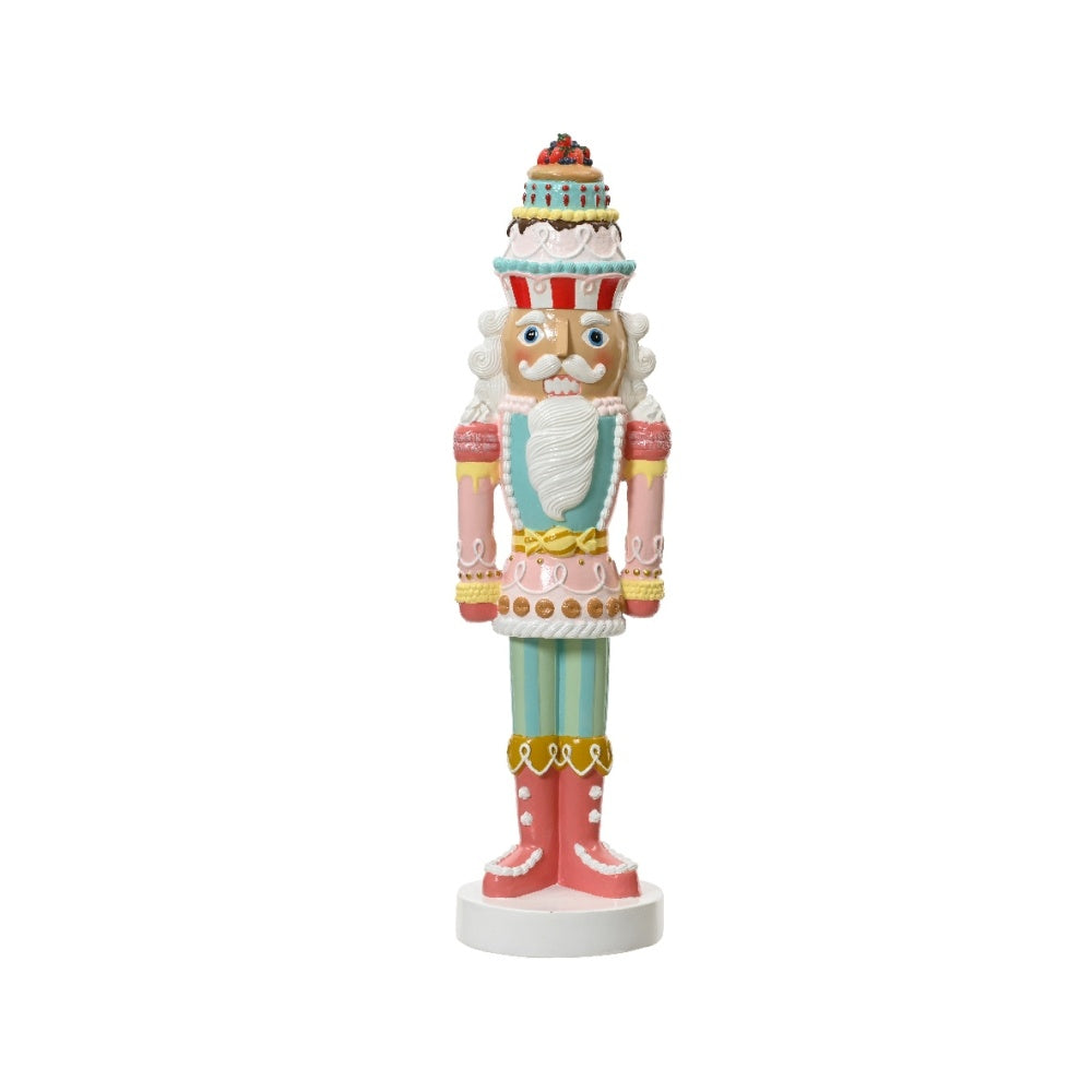 Notenkraker | polyresin | roze/wit | 50,5cm