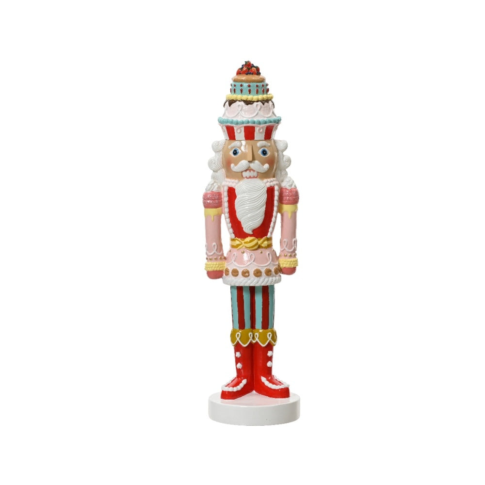 Notenkraker | polyresin | roze/wit | 36cm