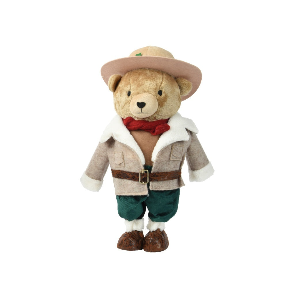 Beer met jas | polyester | bruin | 45cm