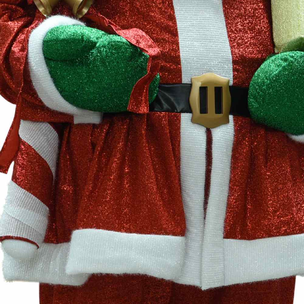 Grote kerstman met cadeau en zuurstok | polyester | rood/multicolor | 300cm