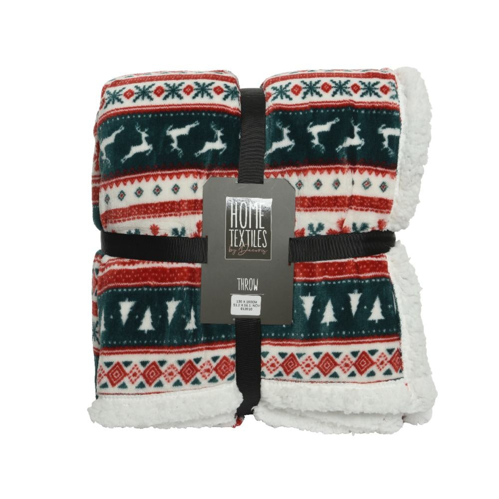 Kerstkleed rendier | groen/rood | 150cm