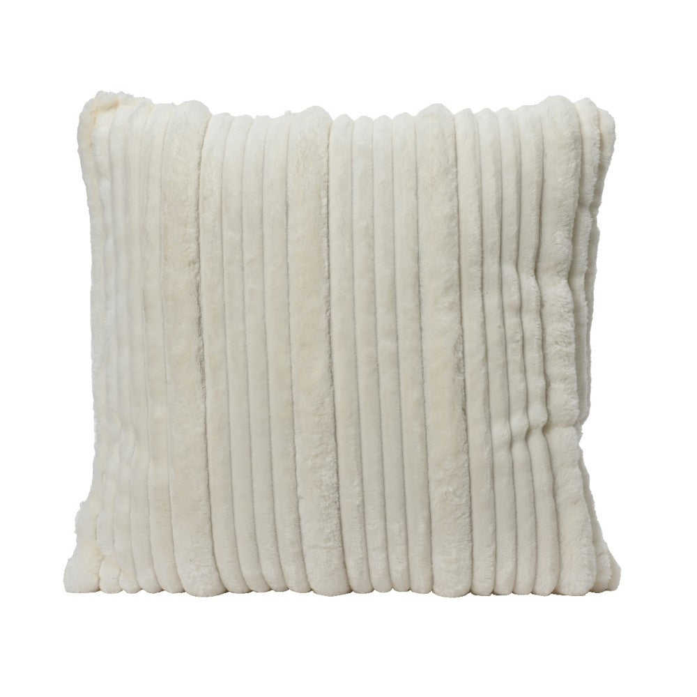 Kussen met strepen | polyester | wit | 45cm
