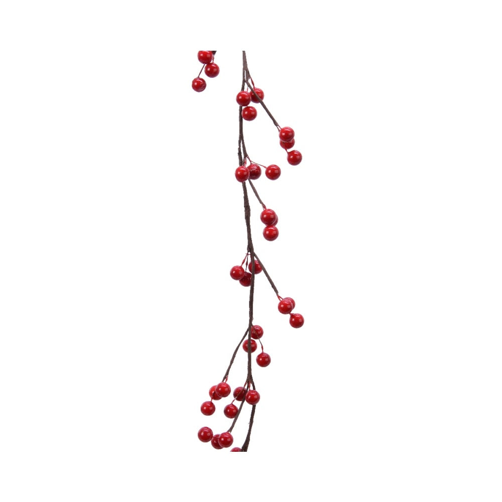 Kerstslinger met besjes | rood | 130cm