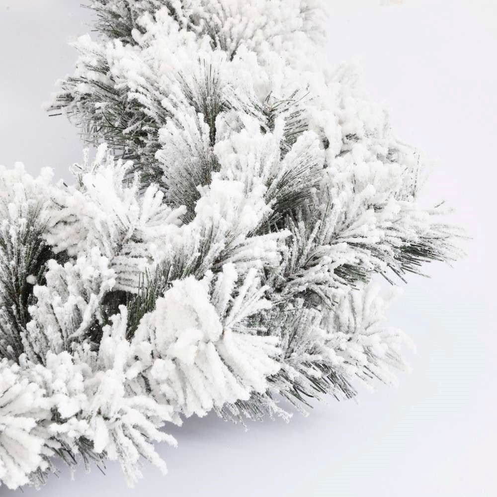Dinsmore kerstguirlande set van 2 | wit/met sneeuw | 270cm