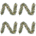 Vandans kerstguirlande set van 4 | groen met LED lampjes & dennenappels | 180cm