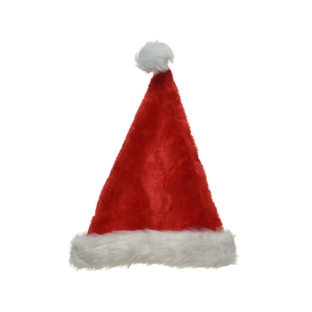 Luxe kerstmuts met bont | rood/wit | 100% polyester