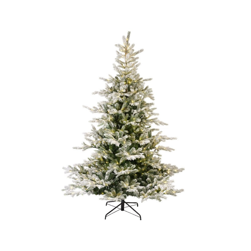 Grandis Fir Snowy kunstkerstboom 180ø132cm | wit/met sneeuw met 400 LED lampjes
