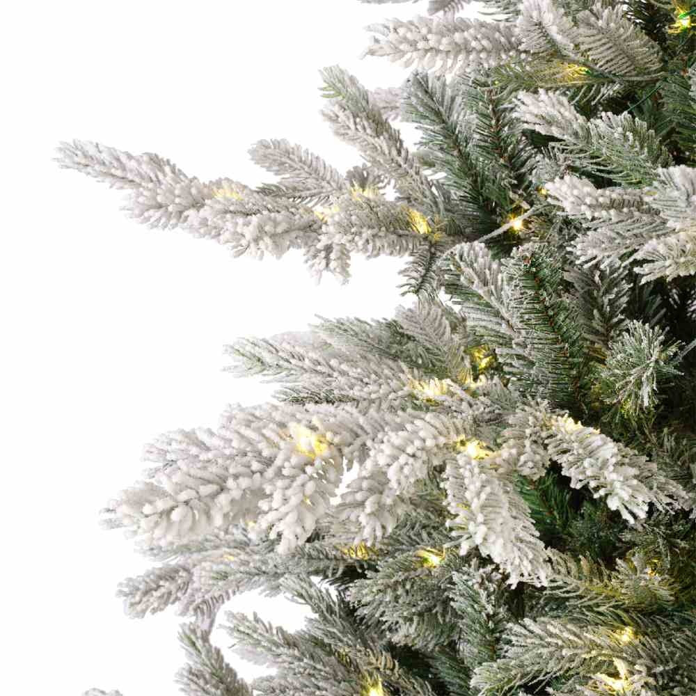 Grandis Fir Snowy kunstkerstboom 180ø132cm | wit/met sneeuw met 400 LED lampjes