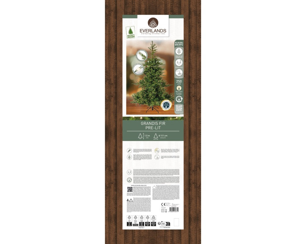 Grandis Fir kunstkerstboom 150xø111cm | groen met 250 LED lampjes