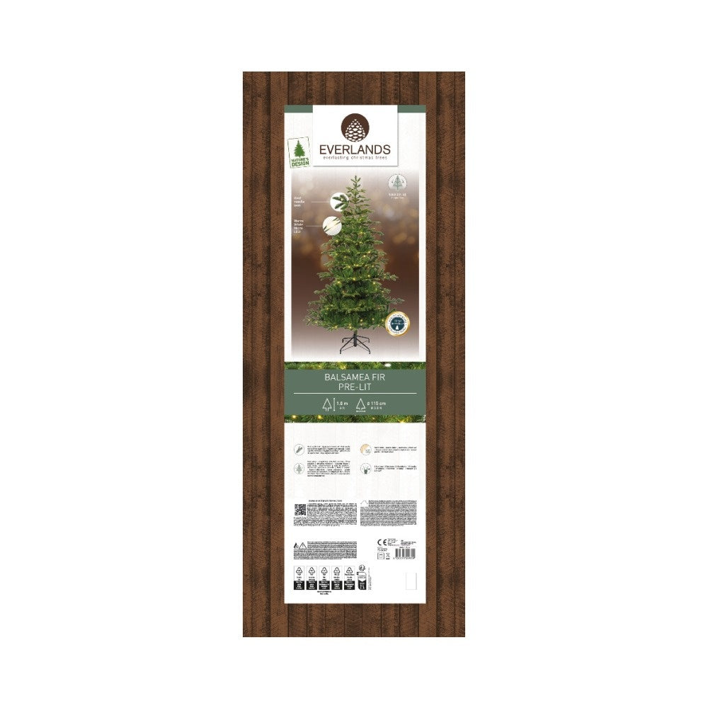 Balsamea Fir kunstkerstboom 180xø115cm | groen | 400 LED lampjes