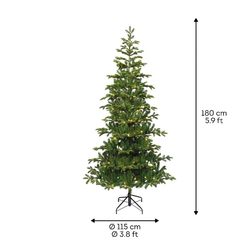 Balsamea Fir kunstkerstboom 180xø115cm | groen | 400 LED lampjes