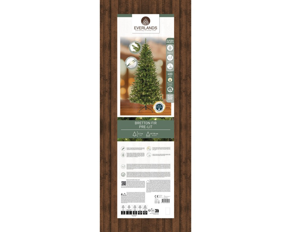 Bretton Fir kunstkerstboom 210xø110cm | groen met 400 LED lampjes