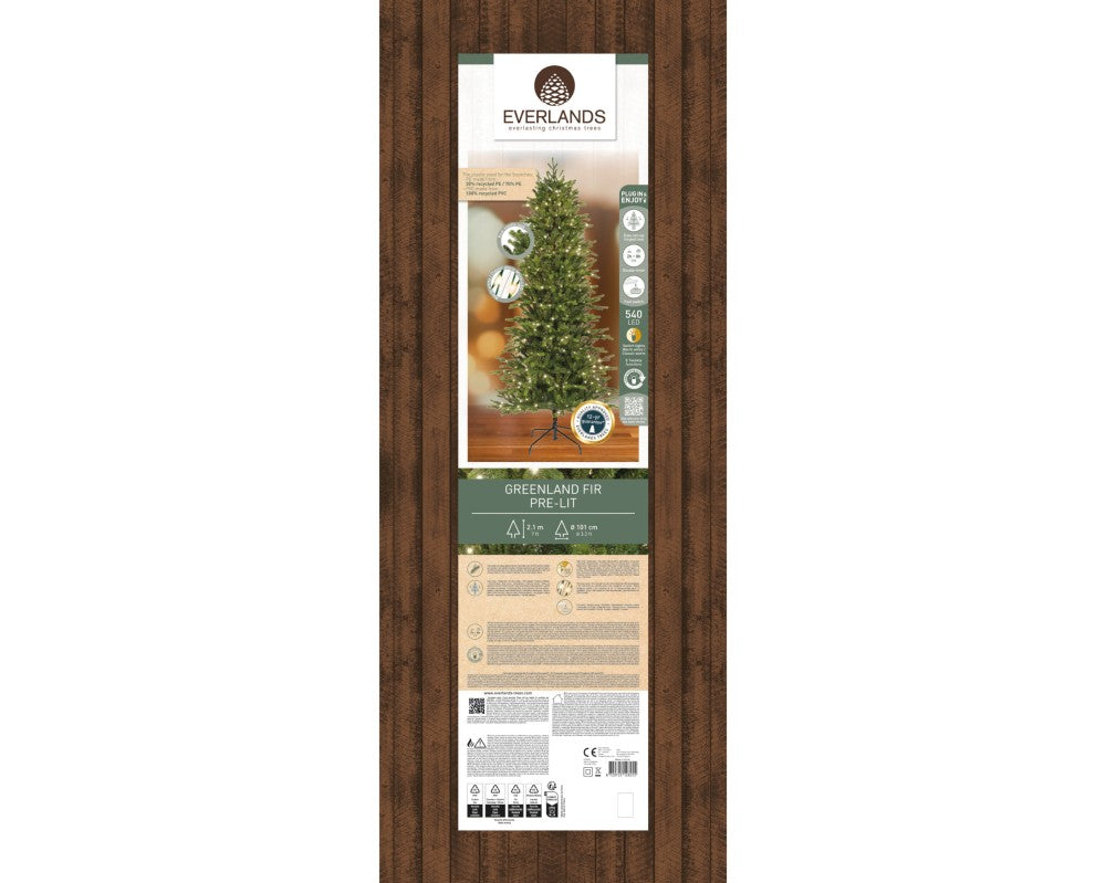 Greenland Fir kunstkerstboom 210xø101cm | groen met 540 LED lampjes